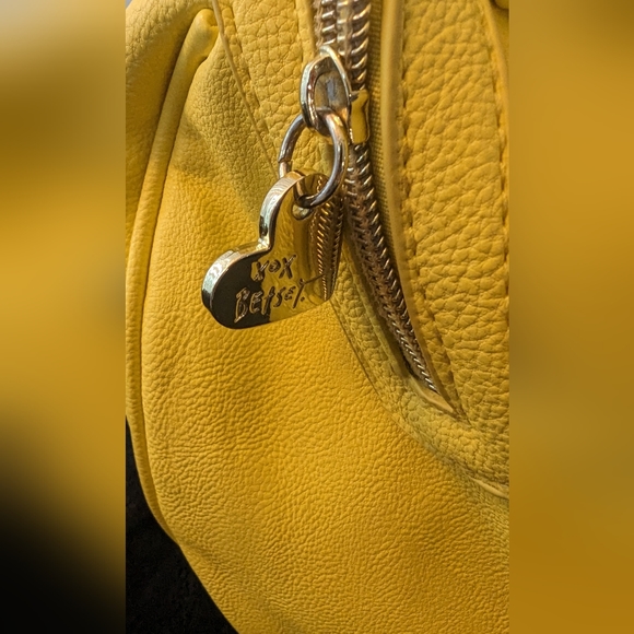 Betsey Johnson Yellow Bowler Bag/Purse - Picture 2 of 6